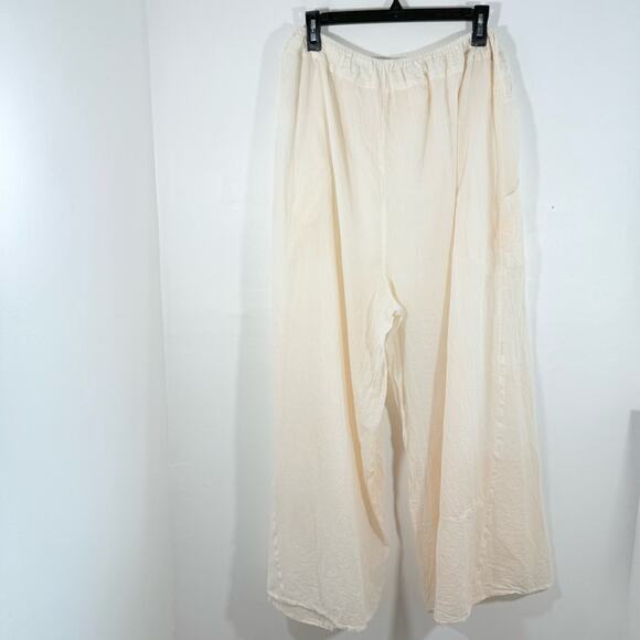 Free People Intimately Cream Lightweight Semisheer Wide Leg Lounge Pants Medium - Picture 14 of 14